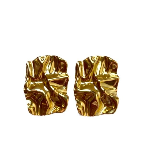 Rectangle gold earrings