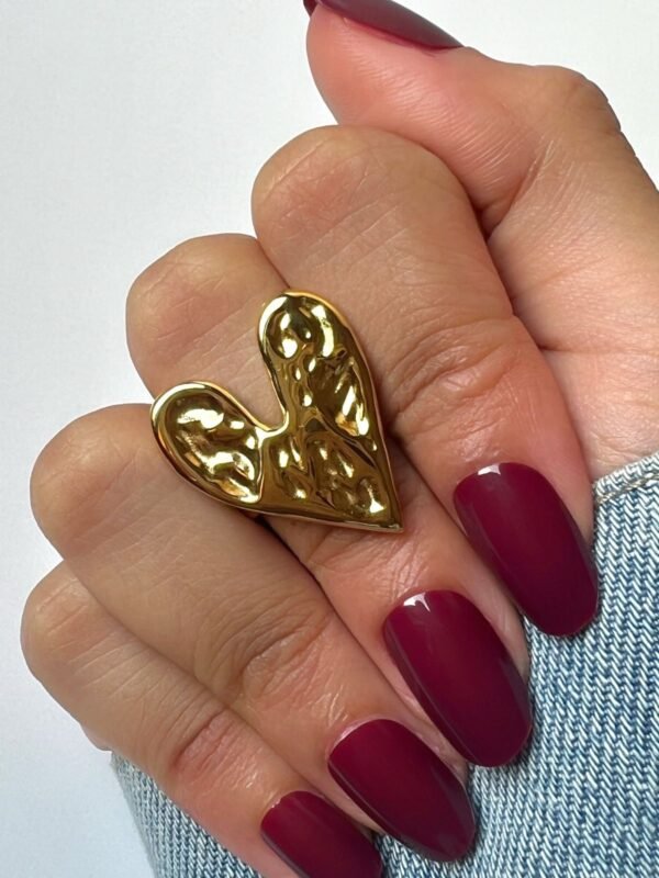 Golden heart ring