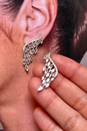 Zircon wing earrings