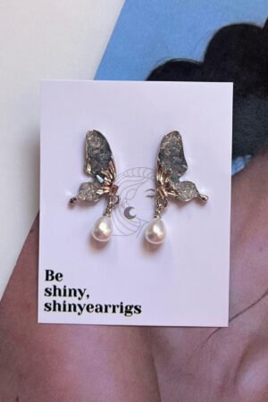 Half butterfly earrings