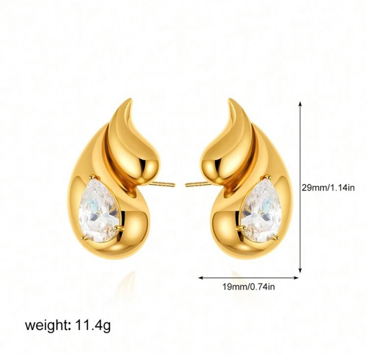 Golden swirl earrings - Image 4