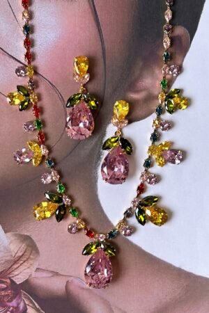 Rosé party set - earrings and necklace