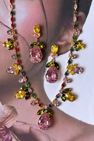 Rosé party set - earrings and necklace