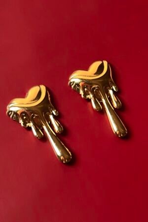 Melted heart earrings