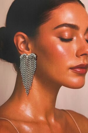 Heart drops earrings