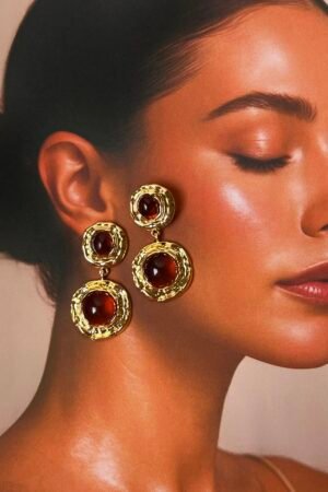 Crimson drop earrings