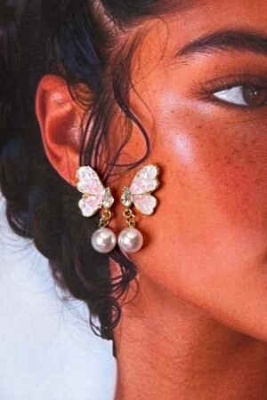 Rosy butterfly earrings