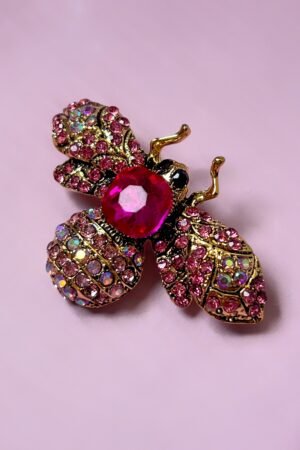 Pinky bee brooch