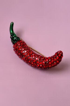 Chili paper brooch