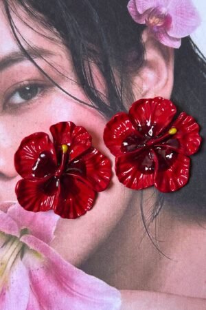 Red pétalo Earrings