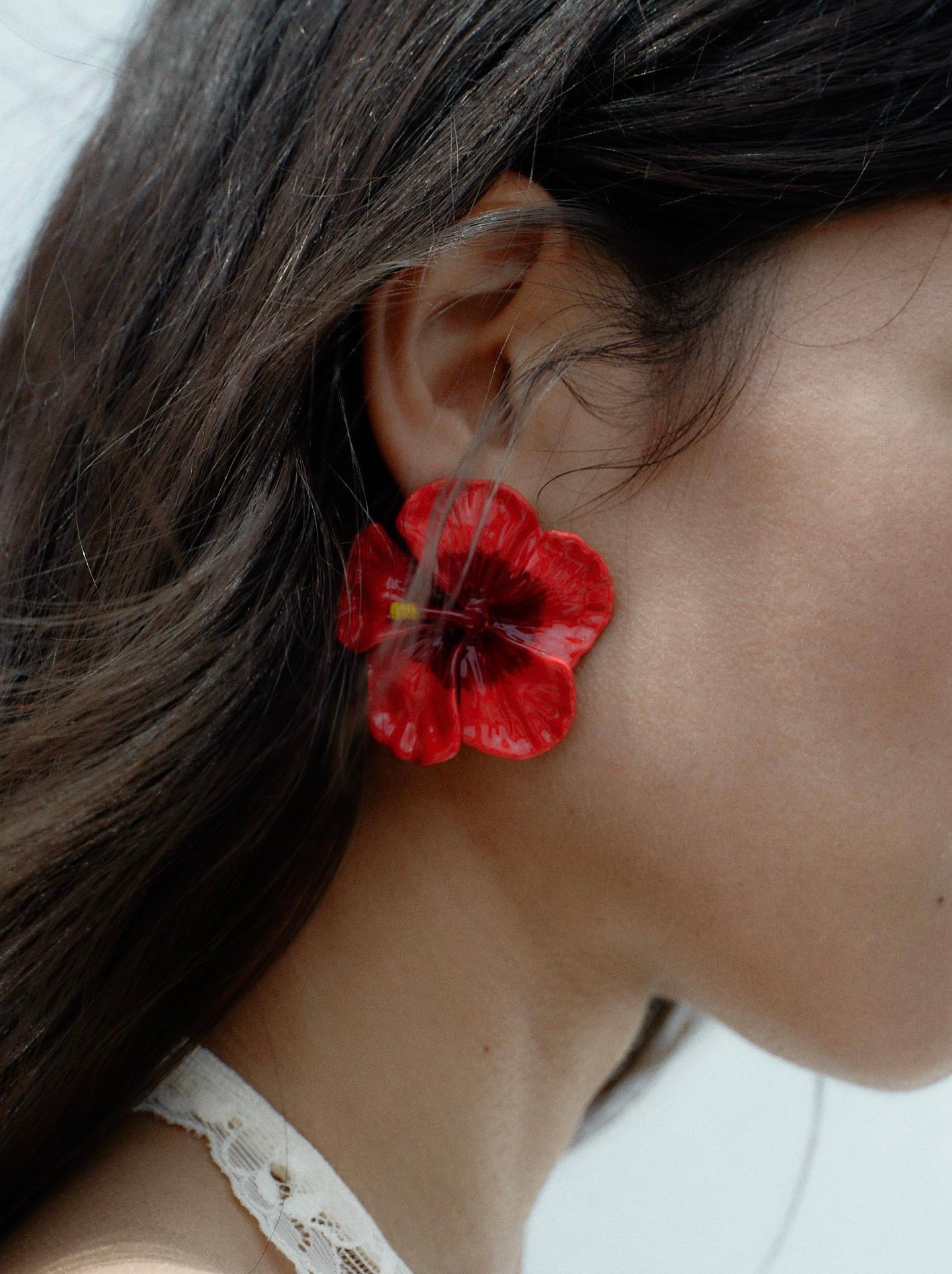 Red pétalo Earrings - Image 6
