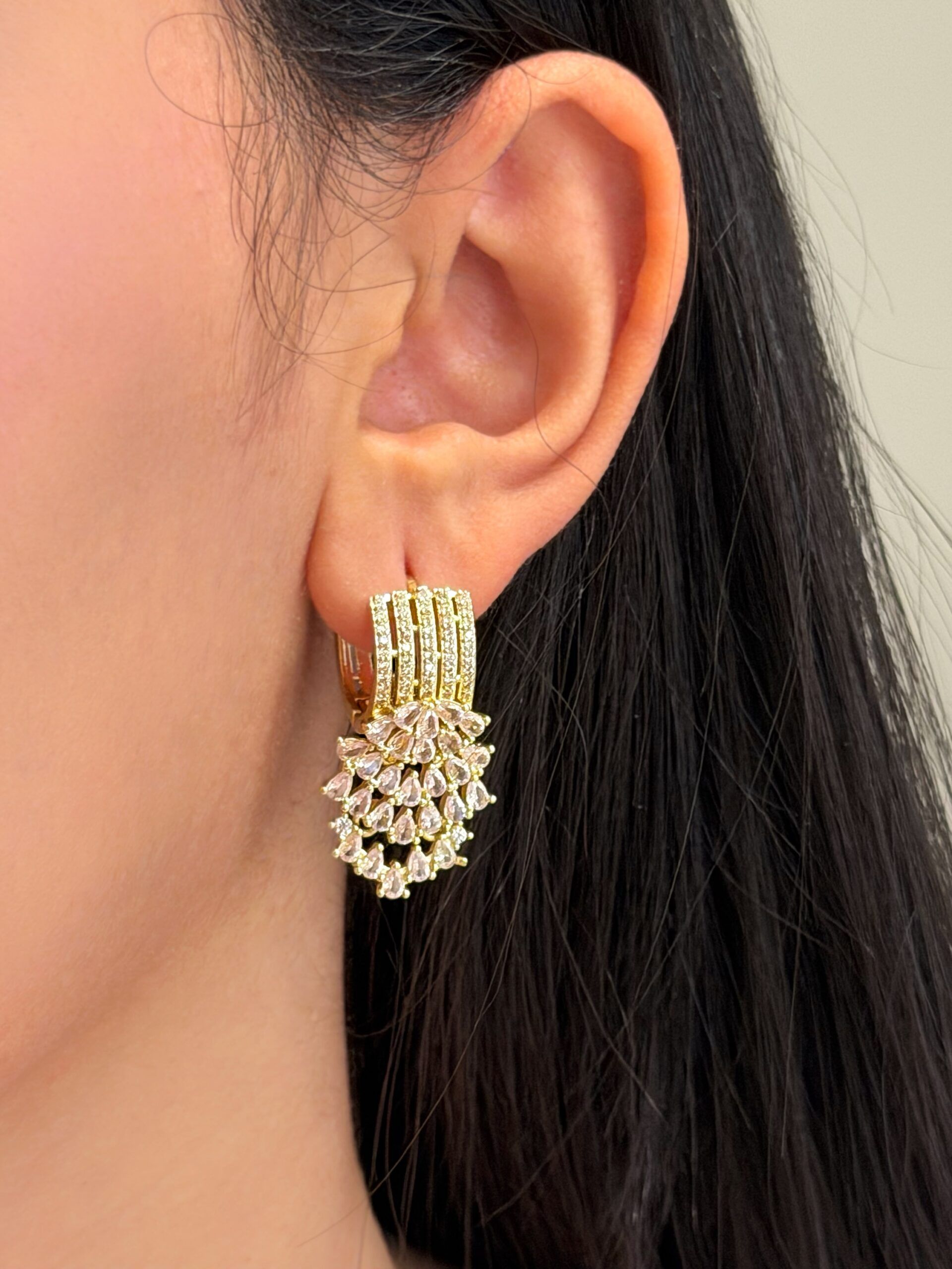 Bridal Golden hoops - Image 3